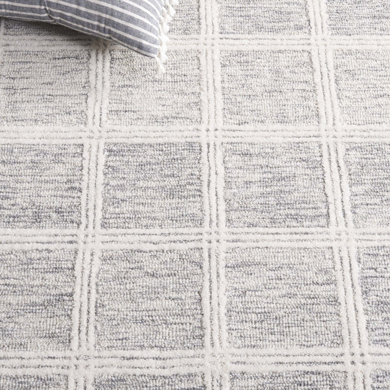 Franklinton Hand Tufted Wool & Cotton Plaid Rug, Rectangle 8' x 10'