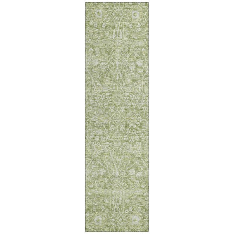 Machine Washable Indoor/Outdoor Chantille ACN1133 Aloe Rug, Runner 2'3" x 7'6"