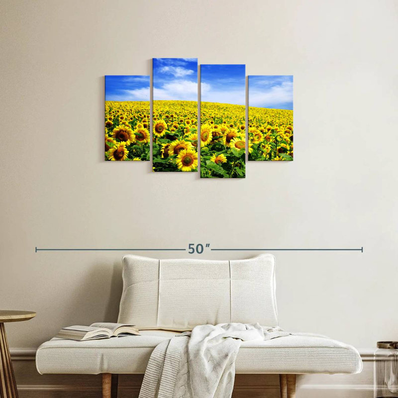 Tournesols d'Alvord sous un ciel bleu, H 22 po x l 36 po