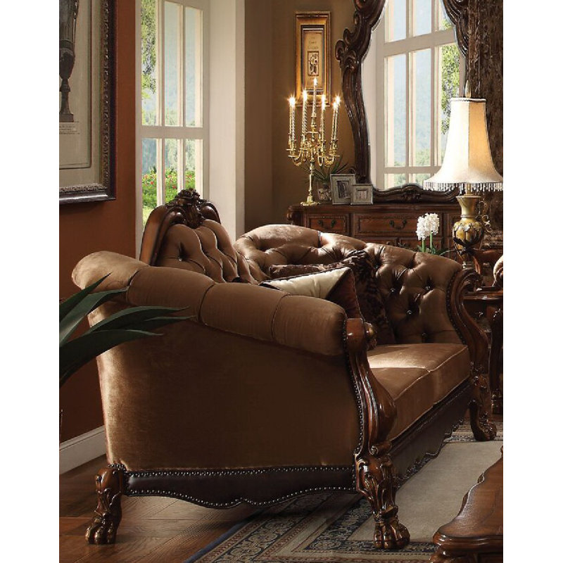 Forde 43'' Velvet Loveseat, Golden Brown