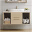 Meuble-lavabo mural moderne 39,3 po avec meuble-lavabo flottant en céramique massif