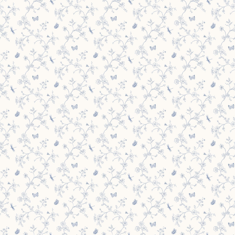 Santa Ana 10m x 53cm Matte Wallpaper Roll, Blue/White