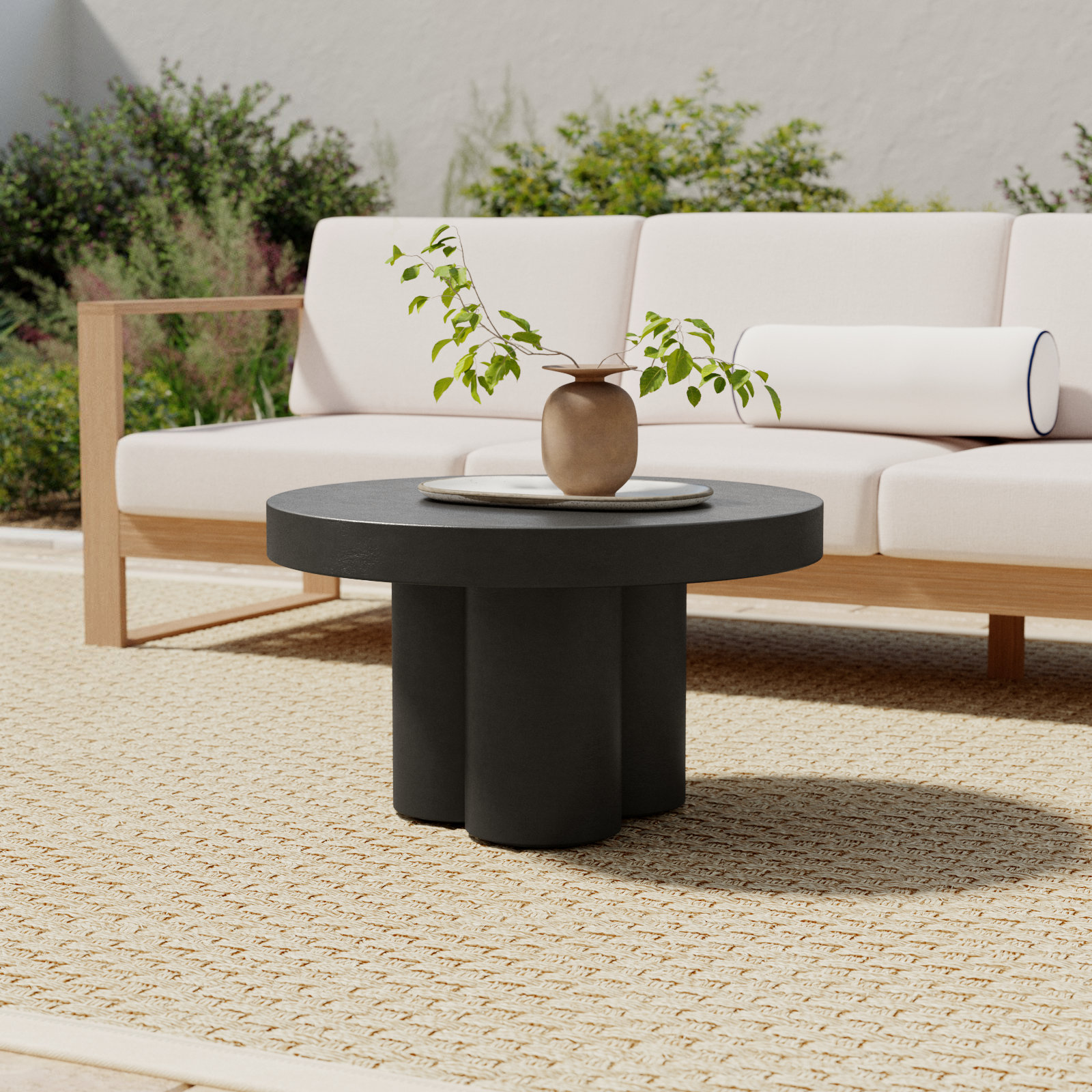 Kenneth 30" Patio Table, Black