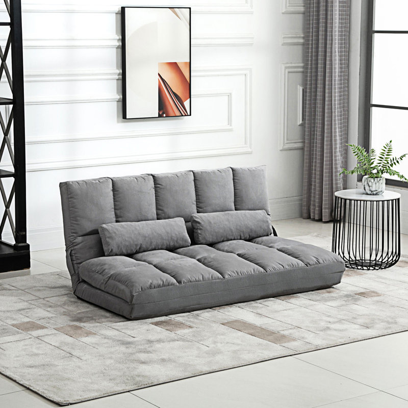 Convertible Floor Sofa Chair, 23.5" H x 51.3" W x 28.8" D, Light Gray