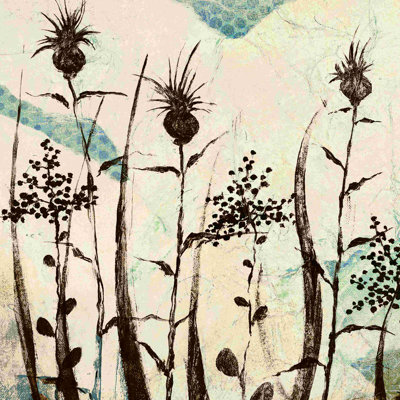 «Brown and Blue Weeds», peinture sur toile tendue