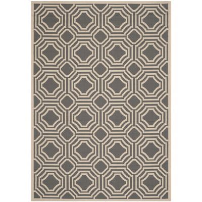 Tapis intérieur / extérieur gris foncé / beige Arneshia