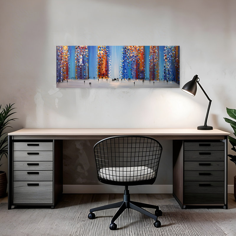 Vibrant City Night by Ekaterina Ermilkina - Wrapped Canvas Panoramic Print, 91.44 cm H x 30.48 cm W