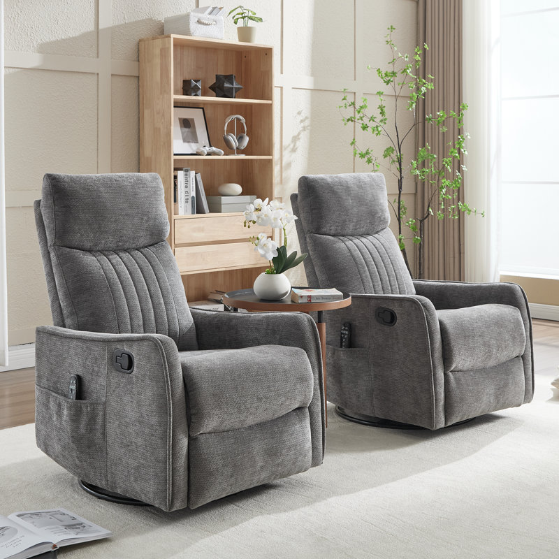 26.37" W Manual Swivel Rocker With Massage Heated, Gray