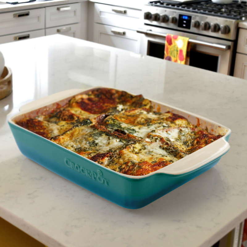 Teal Gradient Ceramic Rectangular Bake Pan, 16.25"