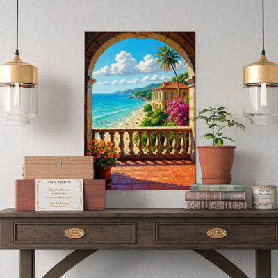 Canvas Wall Art Goa Window Wall Art, Tropical Beach Decor-2 Vintage Poster Print Home Decor