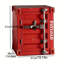Table de chevet de rangement rouge vif, table de chevet industrielle entièrement en fer avec tablette intérieure fixe, table de bout en métal robuste à loquet pour loft, cave, chambre à coucher et salle de jeux-1260958208