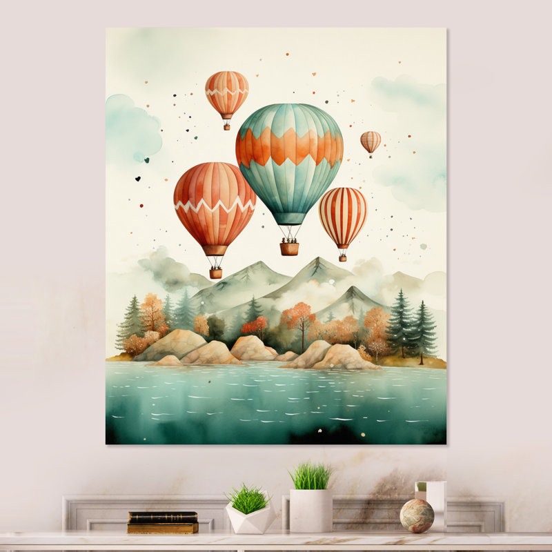 Survol de l'océan à Hotir Ballon, H 32 po x l 16 po x P 1 po