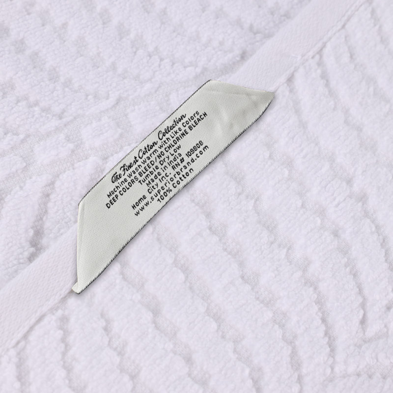 Serviette de bain en coton Orelia, Blanc