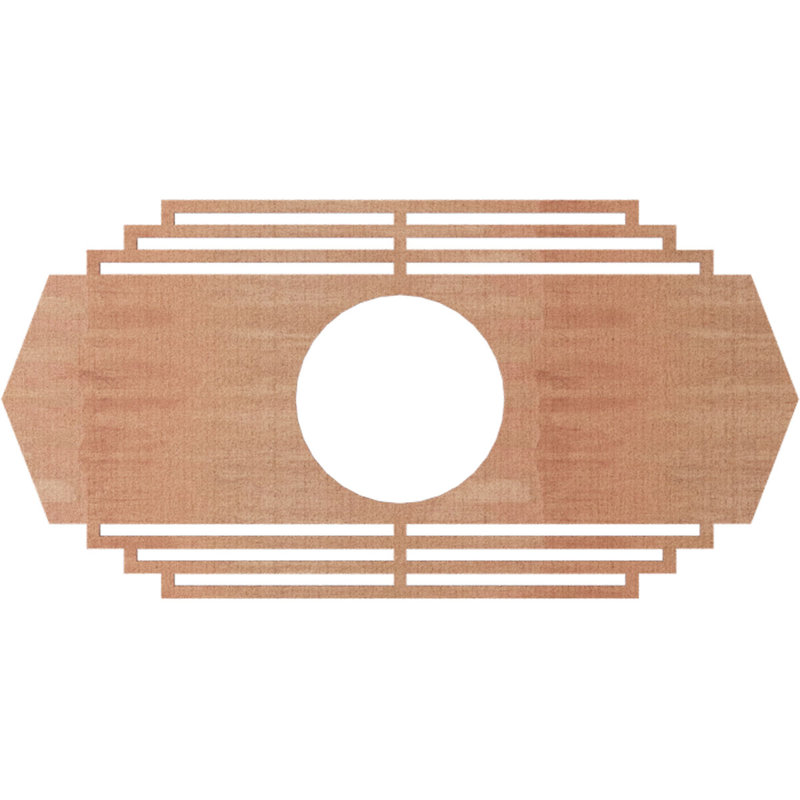 Médaillon de plafond en bois Chrysler, Cerisier, H 18 po x l 36 po x P 0,25 po