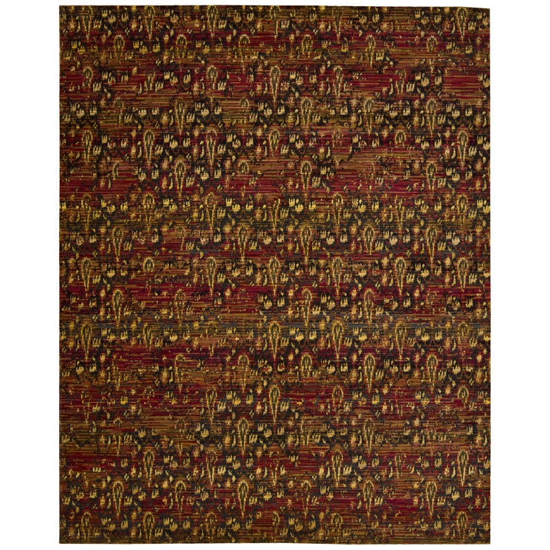 Denoila Ikat Indoor Rug, Rectangle 5'6" x 8'