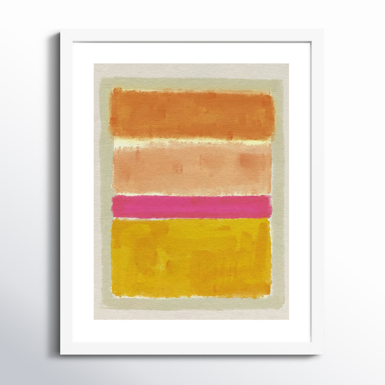 Rothko Inspired Tonescape by Victoria Barnes, White, 21" H x 17" W x 1" D
