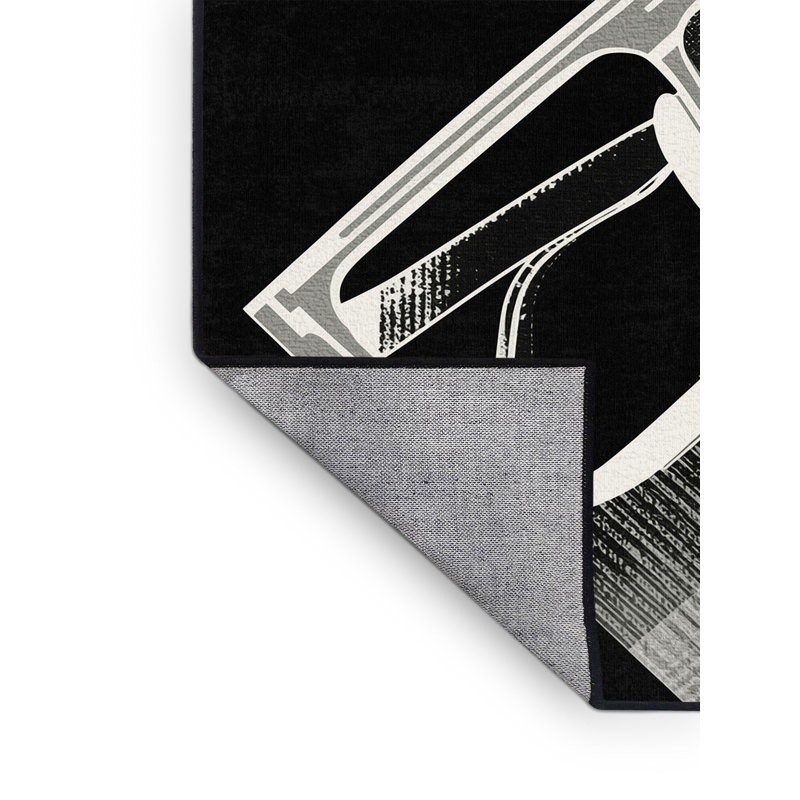 Tapis géométrique moderne élégant et chic lavable à la machine, 5 x 7