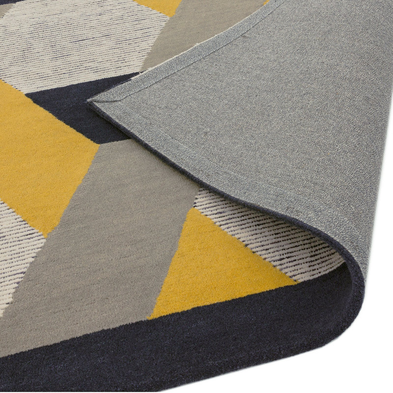 Deutsch Hand Woven Wool Gold/Grey Indoor Rug, Rectangle 200 x 300cm