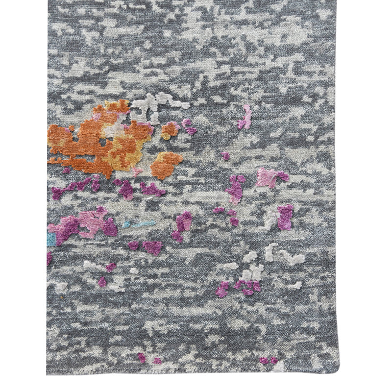 Essence Abstract Area Rug in Pink, Rectangle 9' x 12'