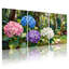 Ensemble de 3 tableaux sur toile tendue représentant un jardin d'hortensias-1165957544