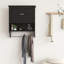 Armoire de rangement spacieuse en noir, avec barre à serviettes et aspect noir élégant
