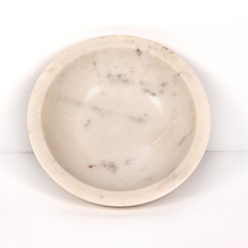 Lira Stoneware Decorative Bowl, White/Brown