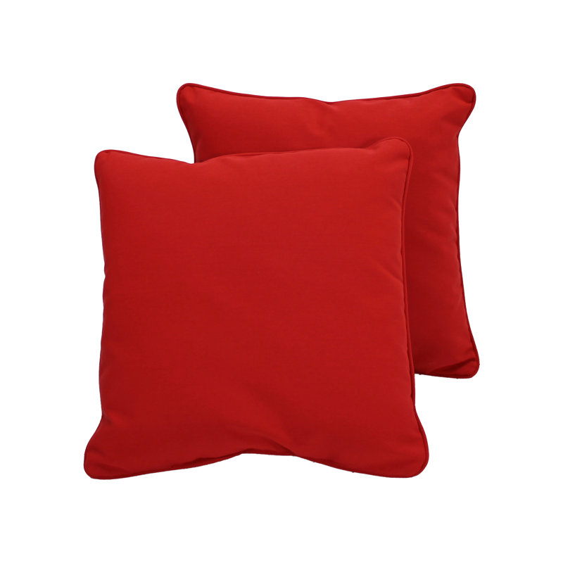 Housse et insert de coussin décoratif carré intérieur / extérieur Element, 15 po x 15 po, Rouge