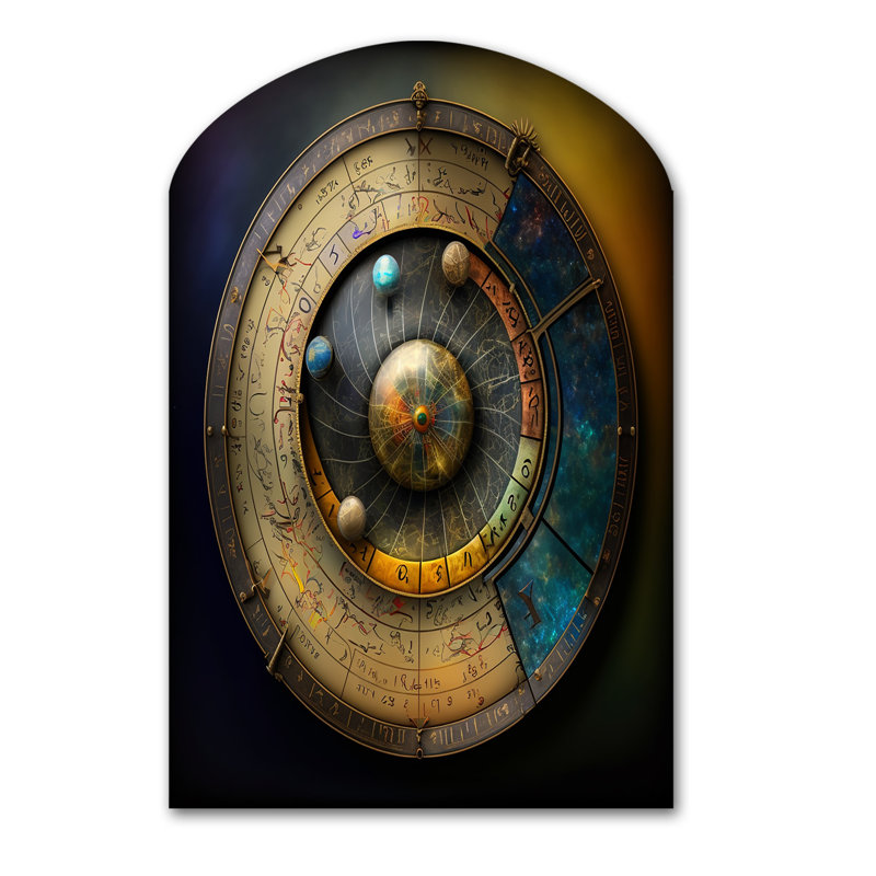 Roark - Art mural en forme d'arche astrologique, H 34 po x l 25 po