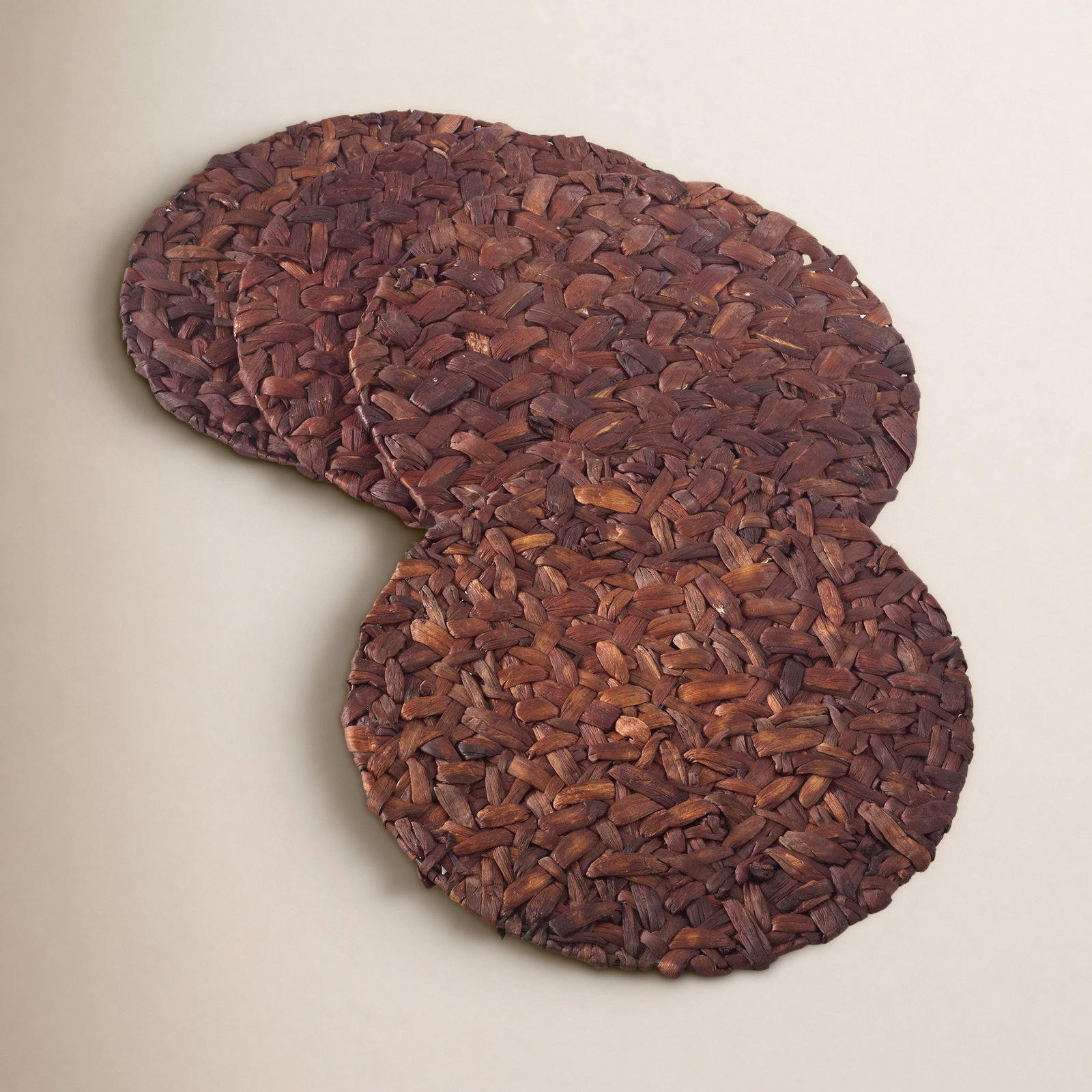 Eres Seagrass Round Placemat, Coffee