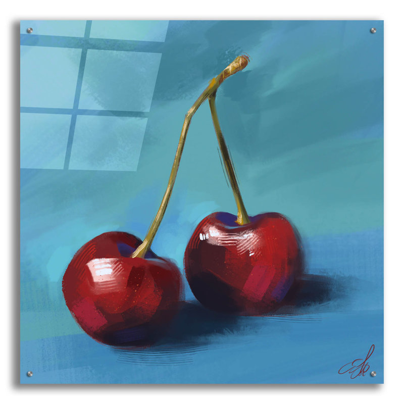 «Cherries» par Avery Multe, art mural en verre acrylique, 36 po x 36 po, H 36 po x l 36 po