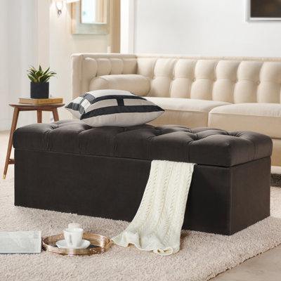 Velvet Upholstered Storage Bench
