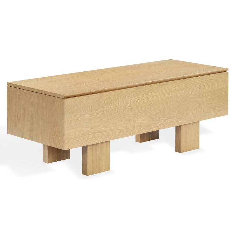 Banc de rangement en bois Olavi Sherianya, Naturel