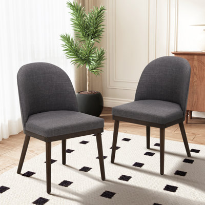 Enley Wide Upholstered Solid Wood Dining Chairs
