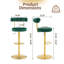 Chaise de bar réglable en velours doux avec base dorée-132916971