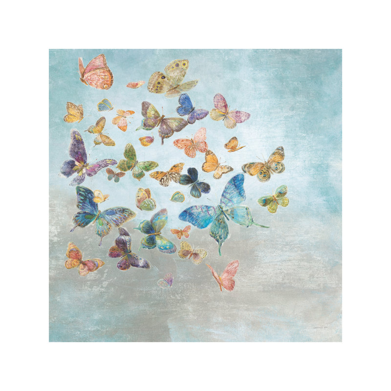 Beautiful Butterflies Square by Danhui Nai - Wrapped Canvas Giclee Art Print, 66.04 cm H x 66.04 cm W x 3.175 cm D