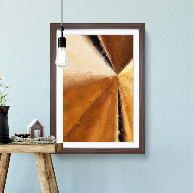 Golden Tunnel in Abstract - Picture Frame Graphic Art Print, 36cm H x 27cm W x 2cm D, Walnut Framed