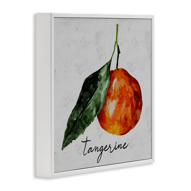 Giclée sur bois de mandarine rétro par Regina Moore, Estampe numérique encadrée blanc bord de mer, H 12 po x l 12 po