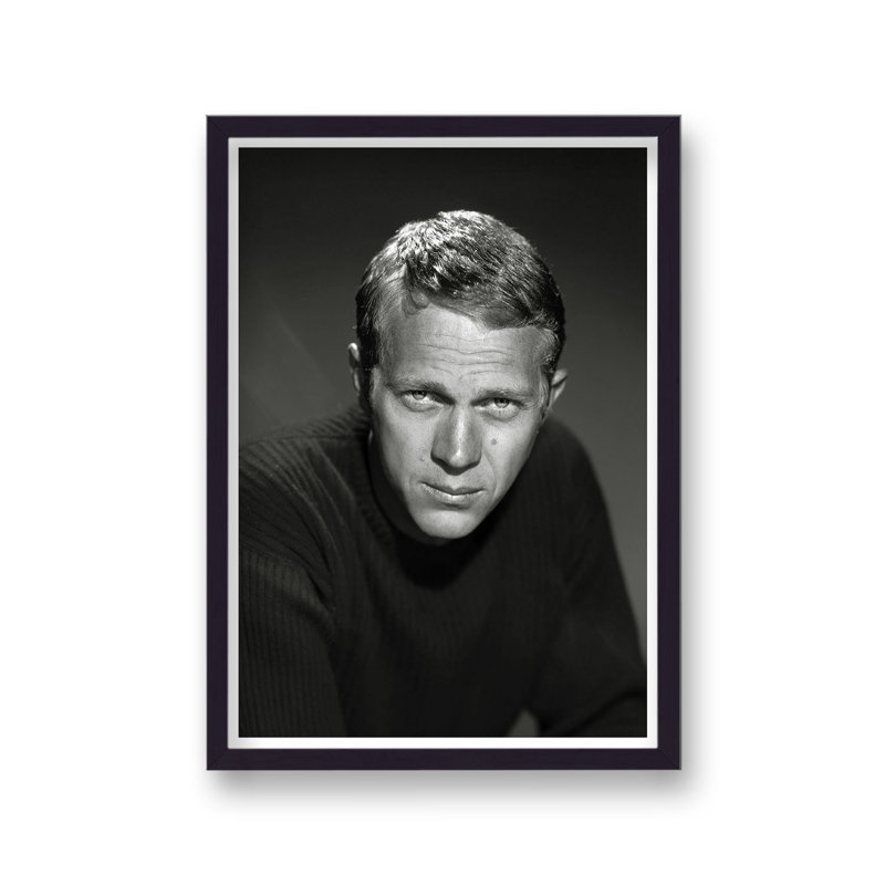 Steve Mcqueen Classic Screenshot Portrait 1 Piece Single Picture Frame Wall Art