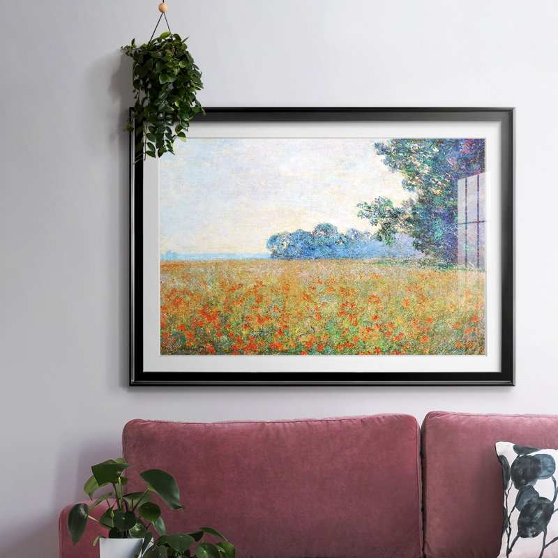 Oat and Poppy Field, 1890, reproduction d'art encadrée, Noir, H 19 po x l 27 po x P 1,5 po