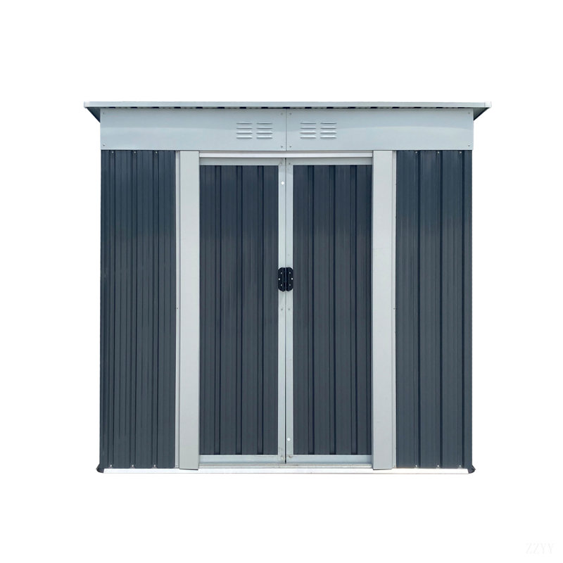 Outdoor Storage Sheds  Pent Roof, Gray, 72.5" H x 74.7" W x 45.7" D