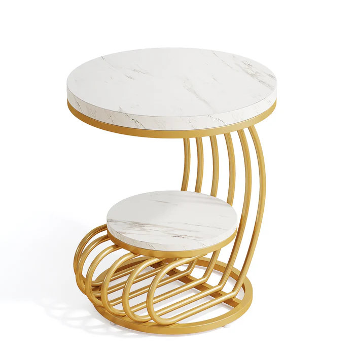 Faux Marble Bedside Table,End Table