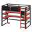 Multifunctional Loft Bed with Integrated Workstation, Side Organization Rack, Extensive Shelving, and Customizable RGB Lighting-189461108
