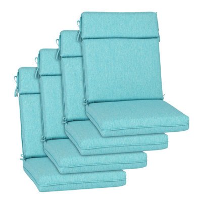 Outdoor High Back Dining Chair Cushion Set