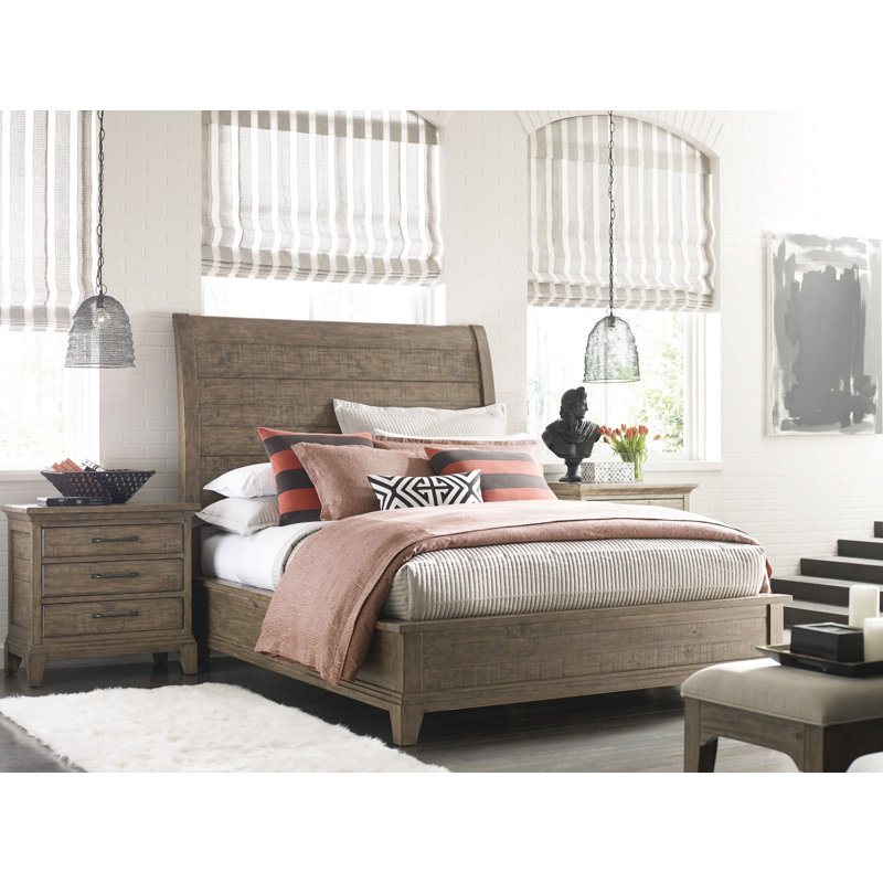 Gabrelle Solid Wood Sleigh Bed, California King