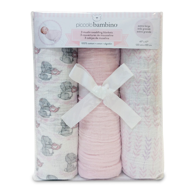 Couverture pour bébé 100 % coton Diller, Rose