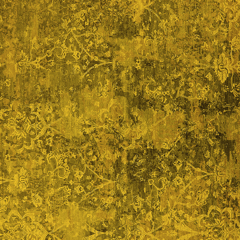 Tapis carré en laine / polyester tissé à la machine 7 pi x 7 pi en jaune