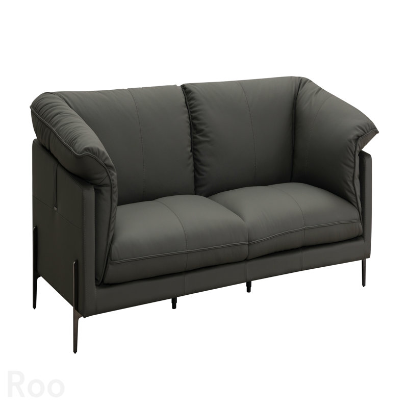 Black Top Grain Leather Sofa
