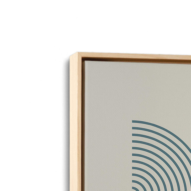 Affiche de composition Bauhaus, Cadre américain en érable flottant, Beige / bleu orage, H 12,75 po x l 8,75 po