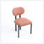 Ensemble de 2 chaises de salle à manger modernes rembourrées avec pieds en métal noir Boucle