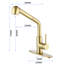 Stainless Spot Kitchen Faucet In Gold - 360 Degree Swivel Spout For Flexible Use Single Level Steel With Pull Out Spray 1.8 Gallons Per Minute Flow Rate-304463886